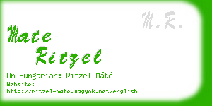 mate ritzel business card
